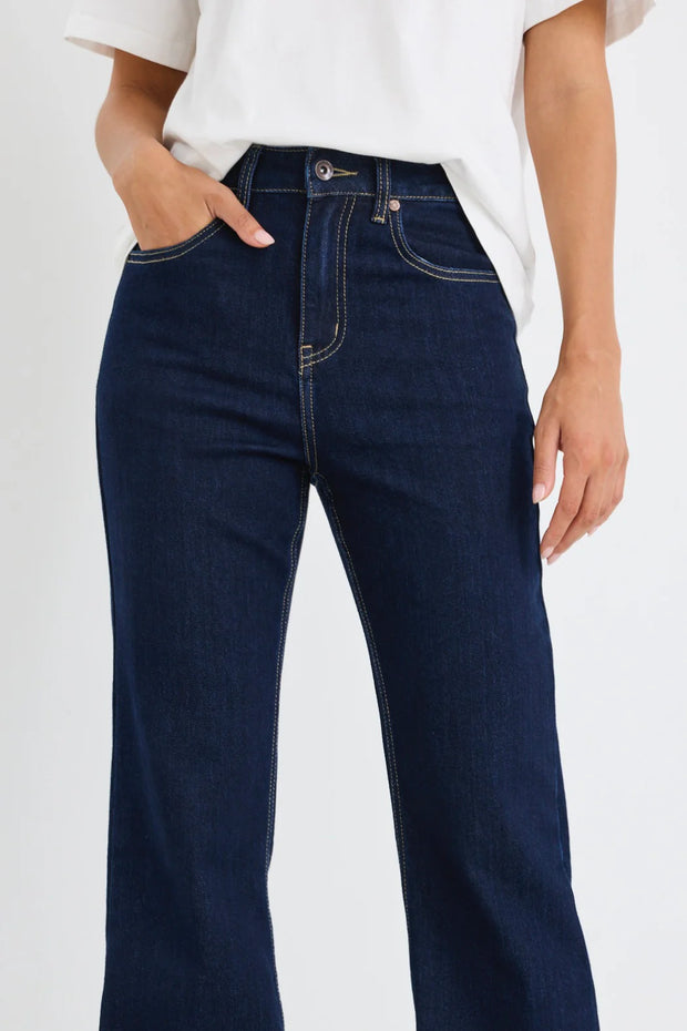 Farah Indigo High Rise Soft Flare Jean