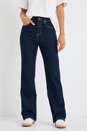 Farah Indigo High Rise Soft Flare Jean