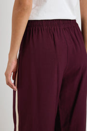 Townie Burgundy Stripe Side Wide Leg Pants