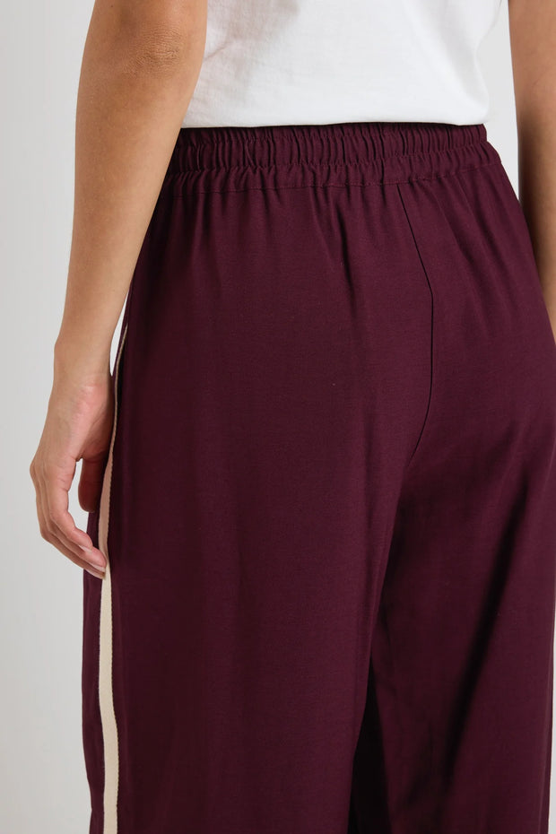 Townie Burgundy Stripe Side Wide Leg Pants