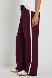 Townie Burgundy Stripe Side Wide Leg Pants