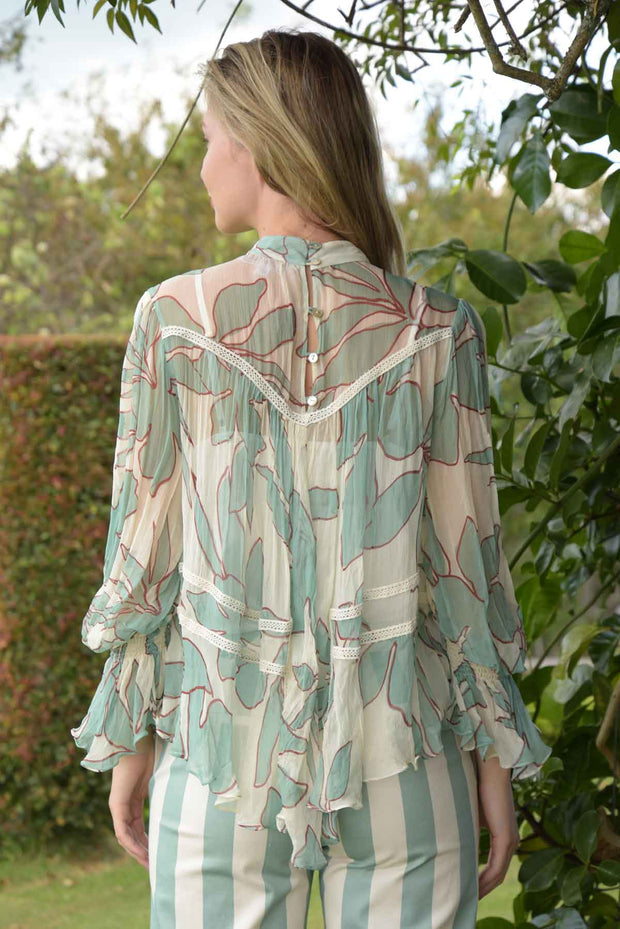 Flarey Tale Blouse - Vintage / Seafoam