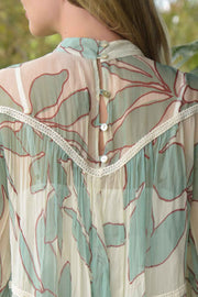 Flarey Tale Blouse - Vintage / Seafoam