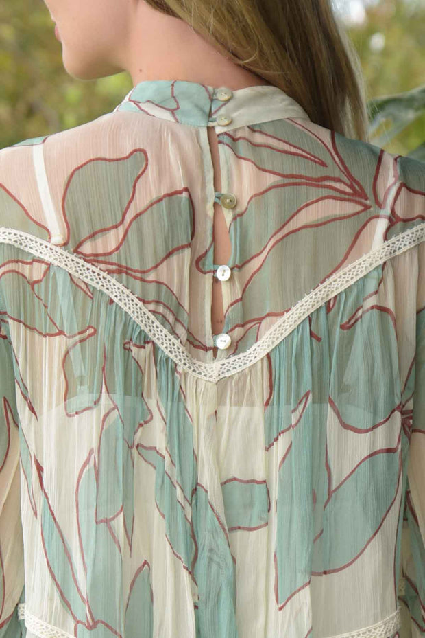 Flarey Tale Blouse - Vintage / Seafoam