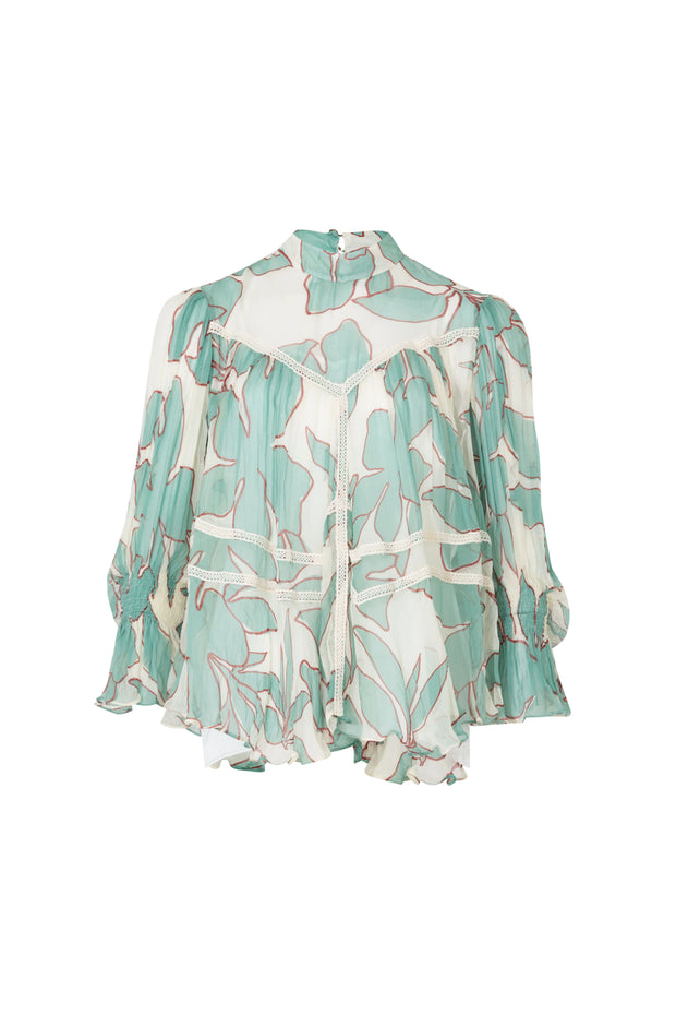 Flarey Tale Blouse - Vintage / Seafoam