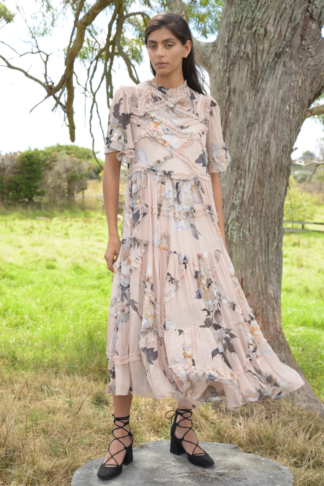 Fancy floral dress best sale