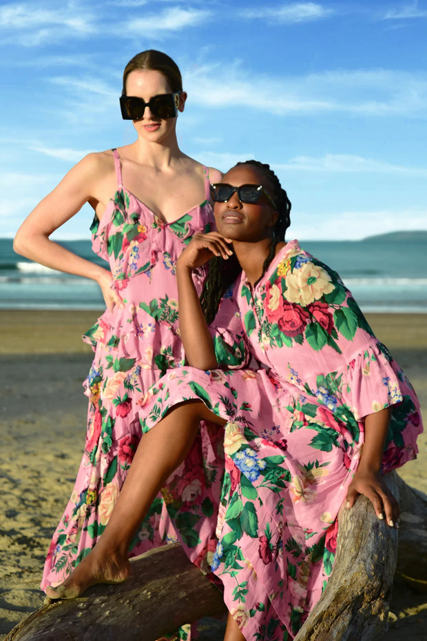Ruffle Moments Dress - Pink Floral