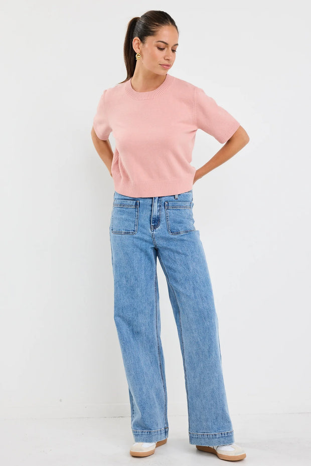 Topic Blush Cashmere Blend Knit Tee