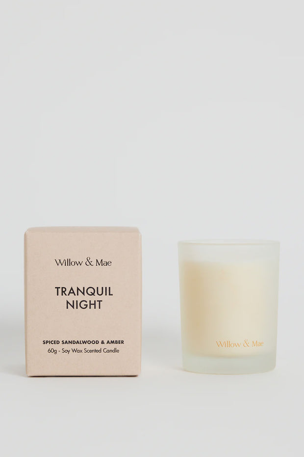 Tranquil Night Spiced Sandalwood + Amber 60g Soy Candle