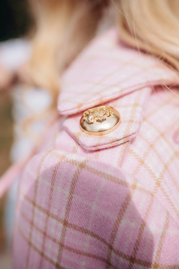 Brentwood Trench Coat Pink Tweed