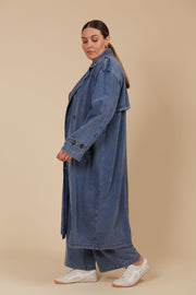 Freya Trench Coat - Denim