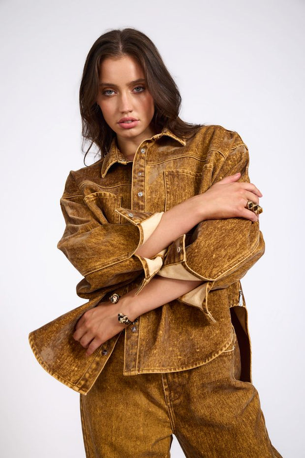 One Teaspoon Daria Shacket Burnt Tobacco