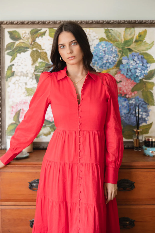 Adair Cherry Shirt Style Dress