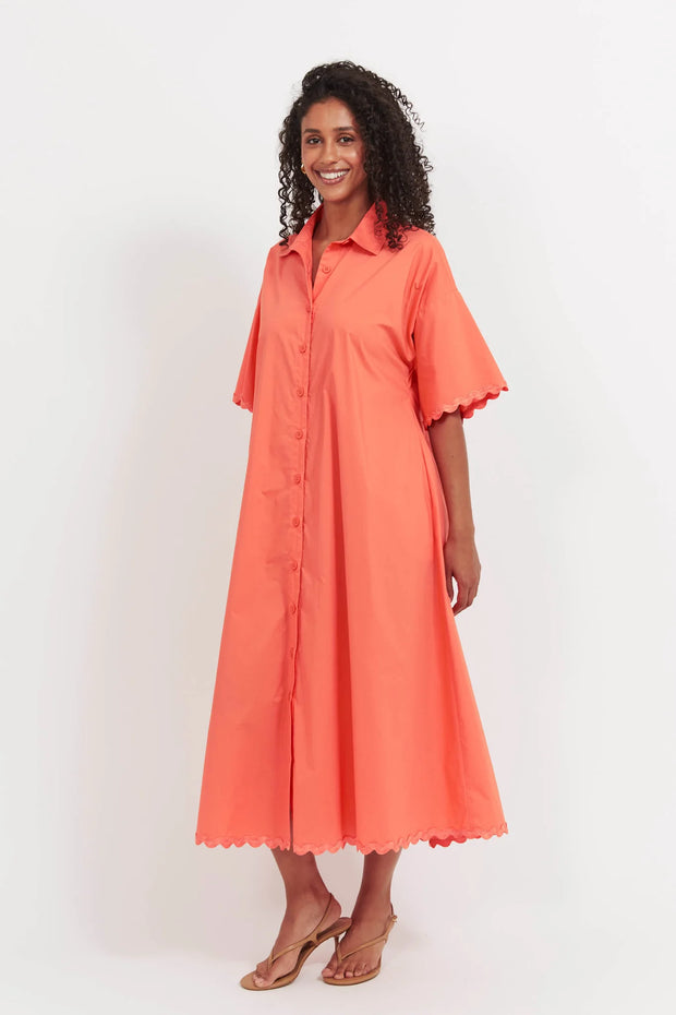 Haven Brasilia Shirt Dress Coral