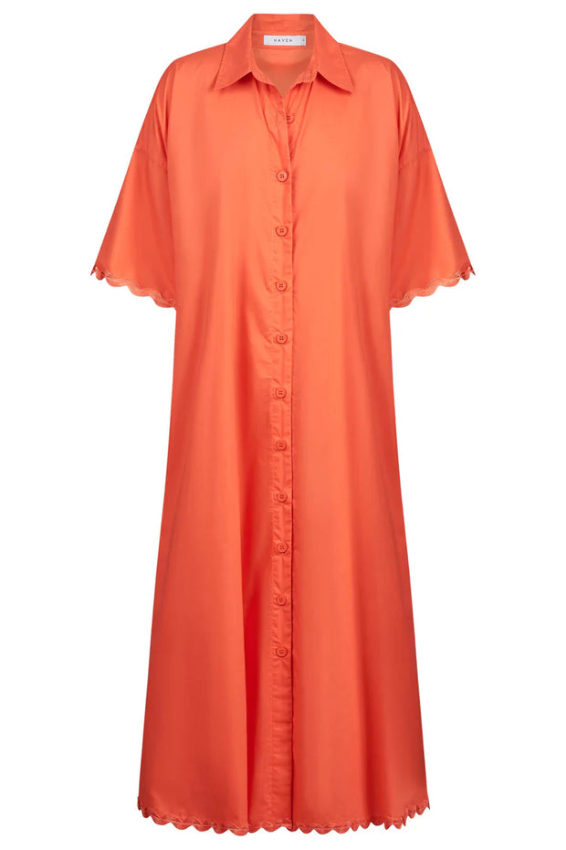 Haven Brasilia Shirt Dress Coral