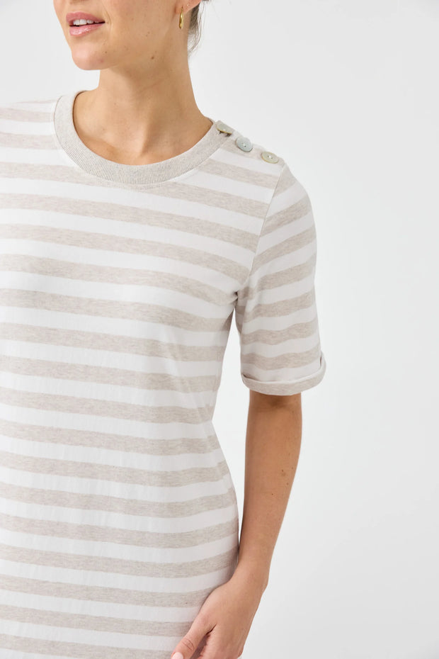 Studio Stripe TShirt Dress Stone