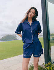 Karen Walker & Papinelle Runaway Girl Boxer PJ Set Deep Indigo