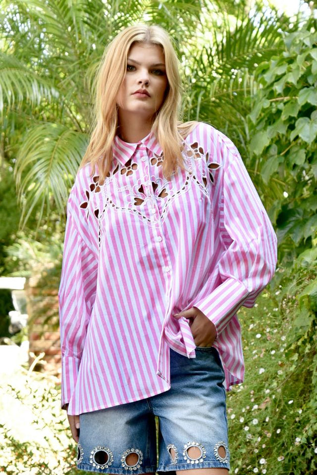 Coop Cut To The Chase PInk White Shirt