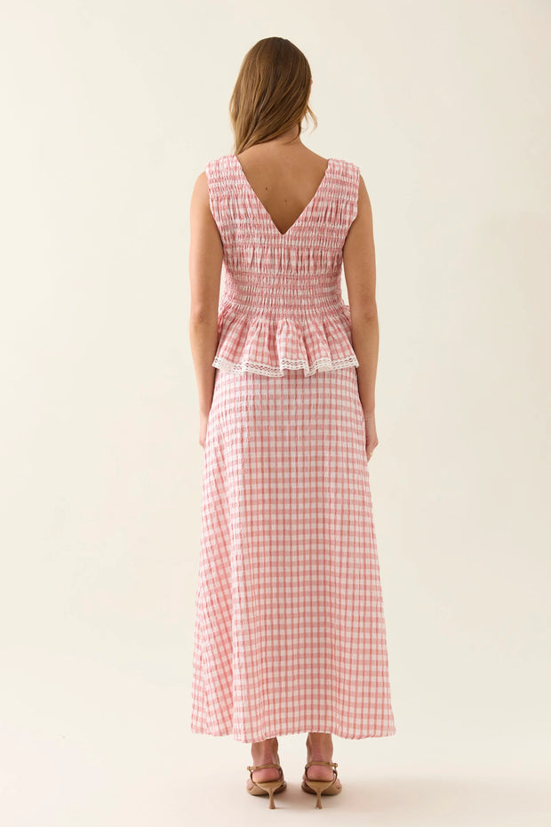 Esther Shirred Tank Pink