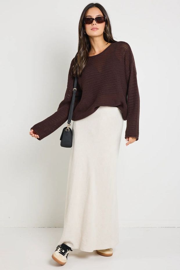 Dawn Crochet Chocolate Jumper