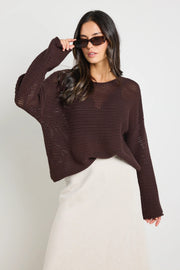 Dawn Crochet Chocolate Jumper
