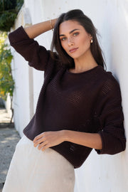 Dawn Crochet Chocolate Jumper