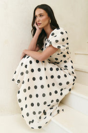 Stage Cream Black Polka Dot Floaty Maxi Dress