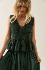Esther Shirred Tank Myrtle