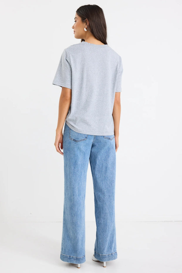 Zoey Signature Blue High Rise Wide Leg Pocket Jean