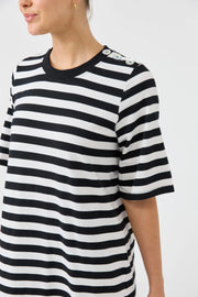 Studio Stripe Tshirt Dress Ebony
