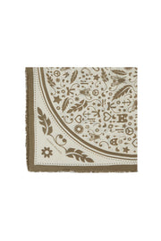 Filigree Twill Scarf Modal - Cream/Olive