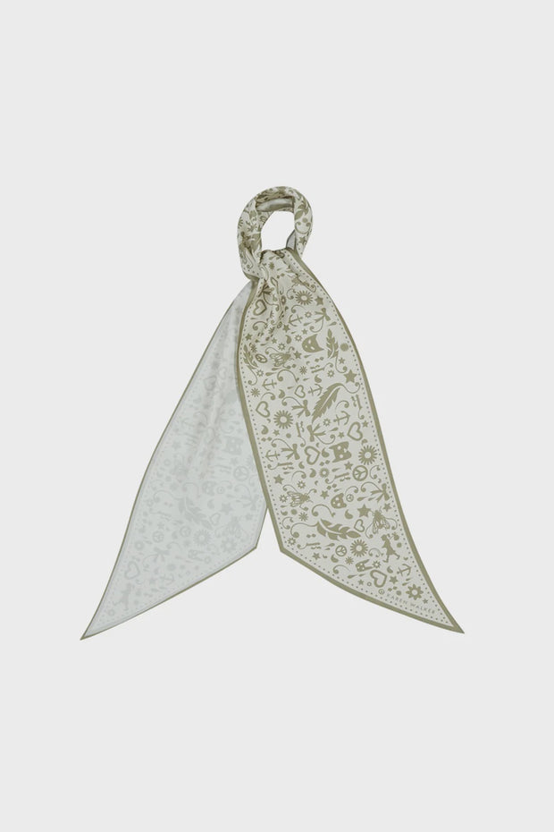 Filigree Sash Scarf - Cream/Olive