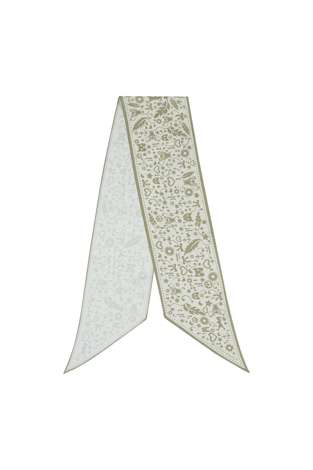 Filigree Sash Scarf - Cream/Olive