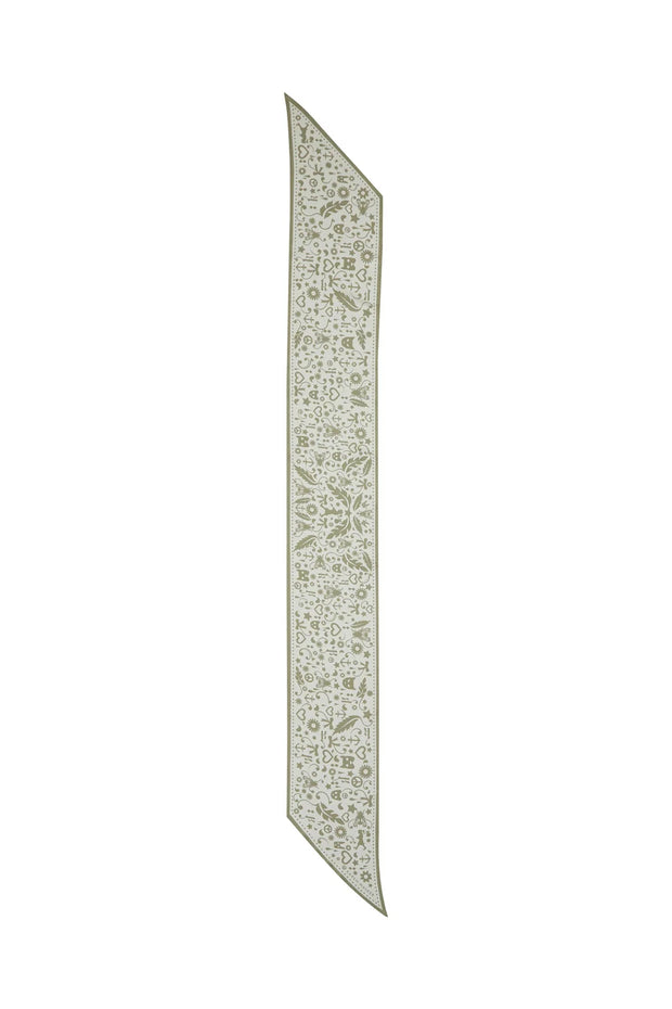 Filigree Sash Scarf - Cream/Olive