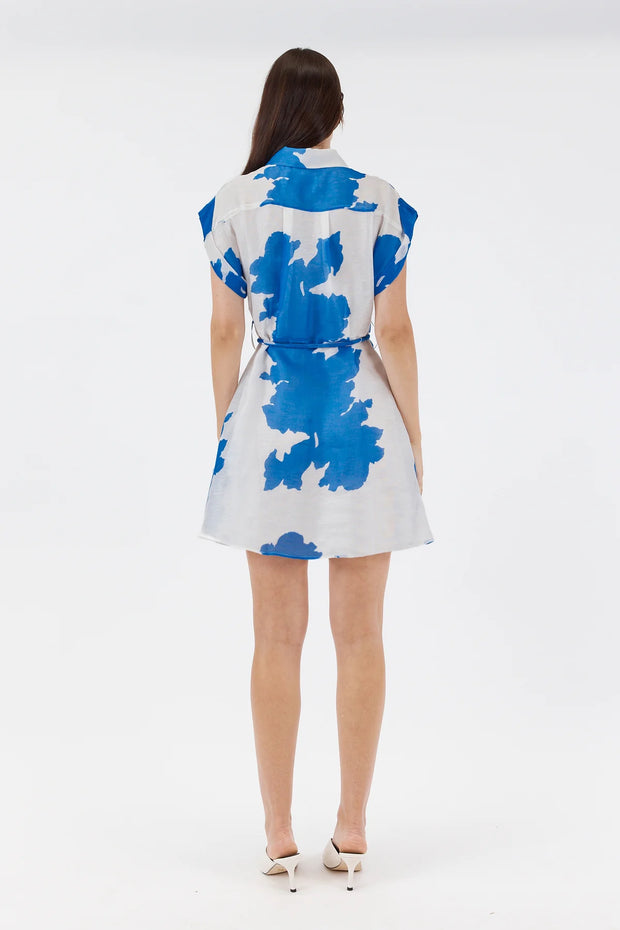 Sofia Irina Charmaine Mini Dress Blue Floral Print