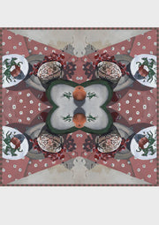 Far Mer Silk Scarf Green Horse