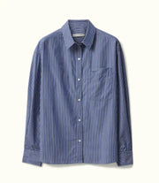 R.M.Willams Hopeland Blue White Stripe Poplin Shirt