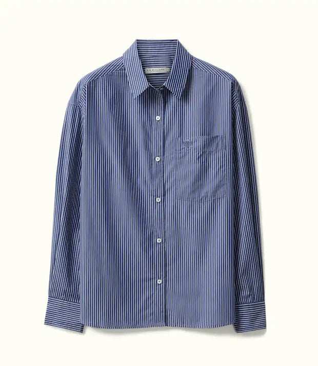R.M.Willams Hopeland Blue White Stripe Poplin Shirt