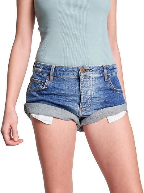 One Teasppoon Soho Blue Bandits Low Waist Denim Shorts