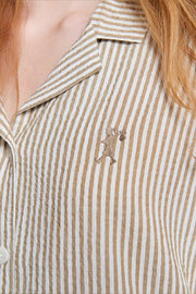 Karen Walker & Papinelle Seersucker Stripe Boxer PJ Set
