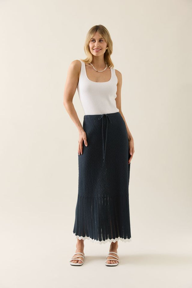 Ida Knit Skirt Navy