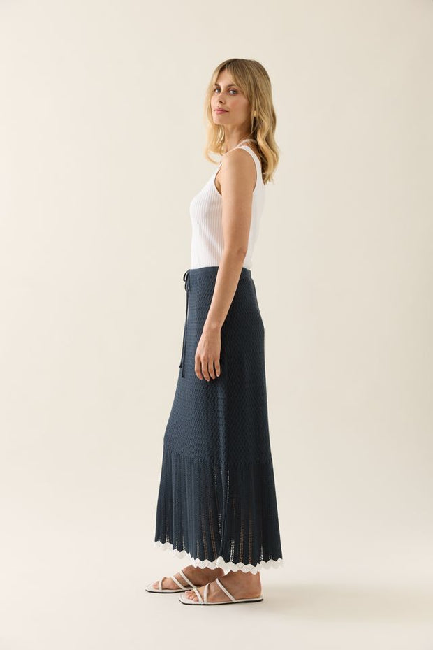 Ida Knit Skirt Navy