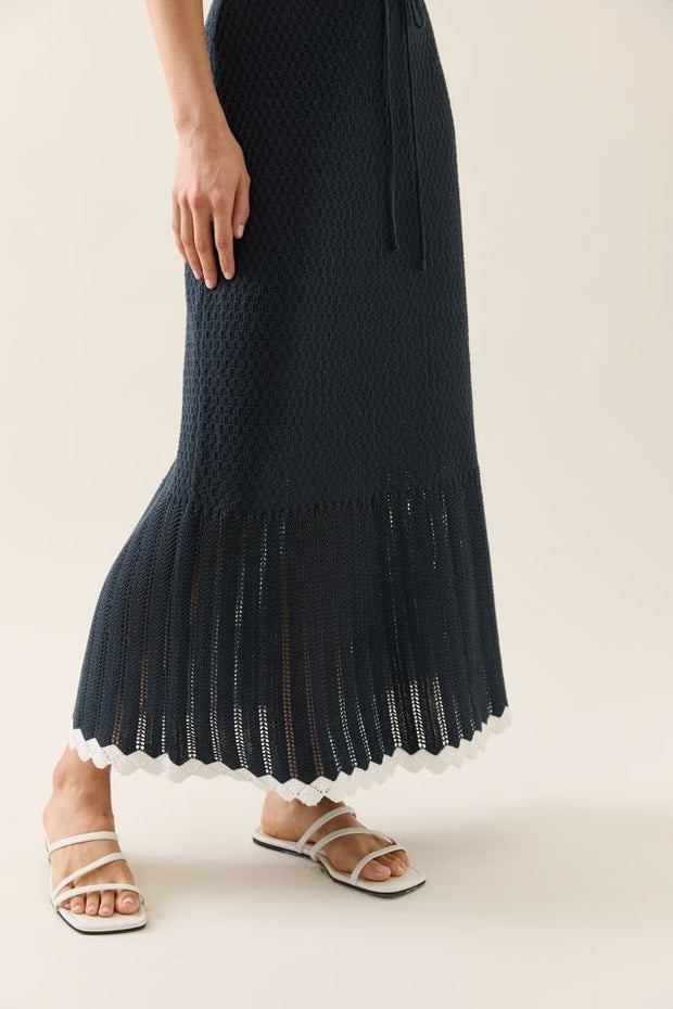 Ida Knit Skirt Navy