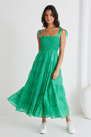 Isabella Green Strappy Tiered Maxi Dress