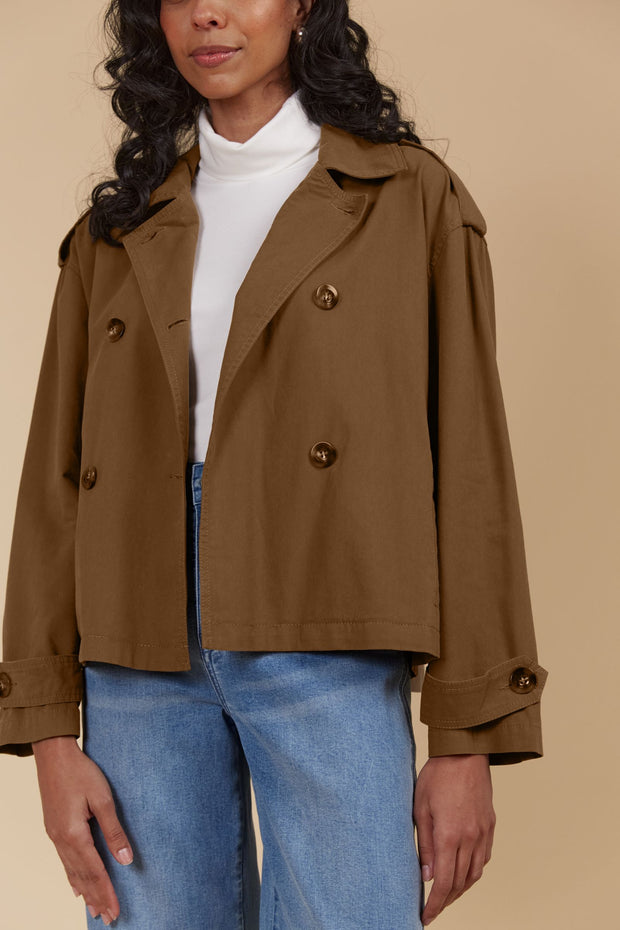 Freya Crop Trench - Toffee