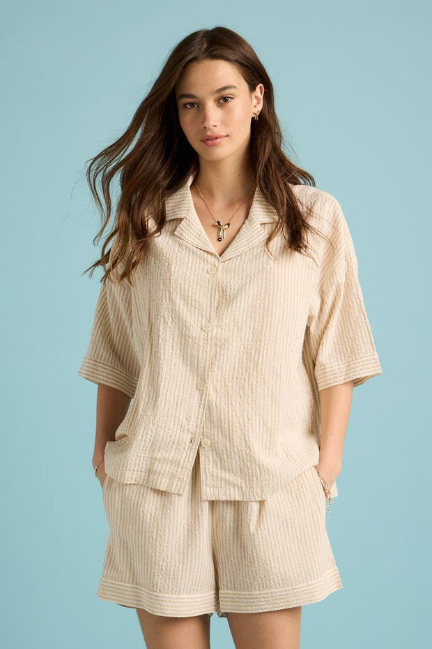 Karen Walker & Papinelle Seersucker Stripe Boxer PJ Set