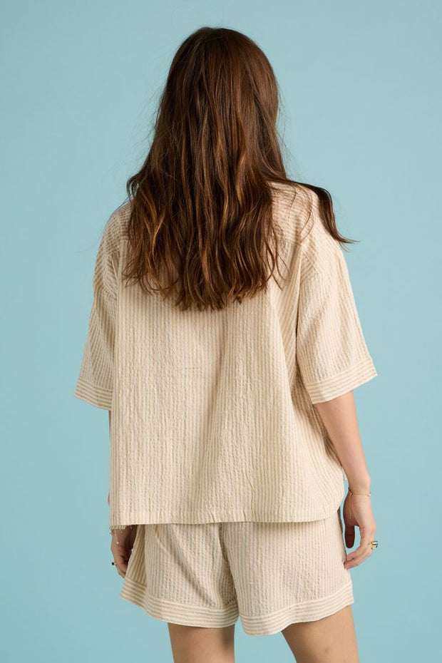 Karen Walker & Papinelle Seersucker Stripe Boxer PJ Set