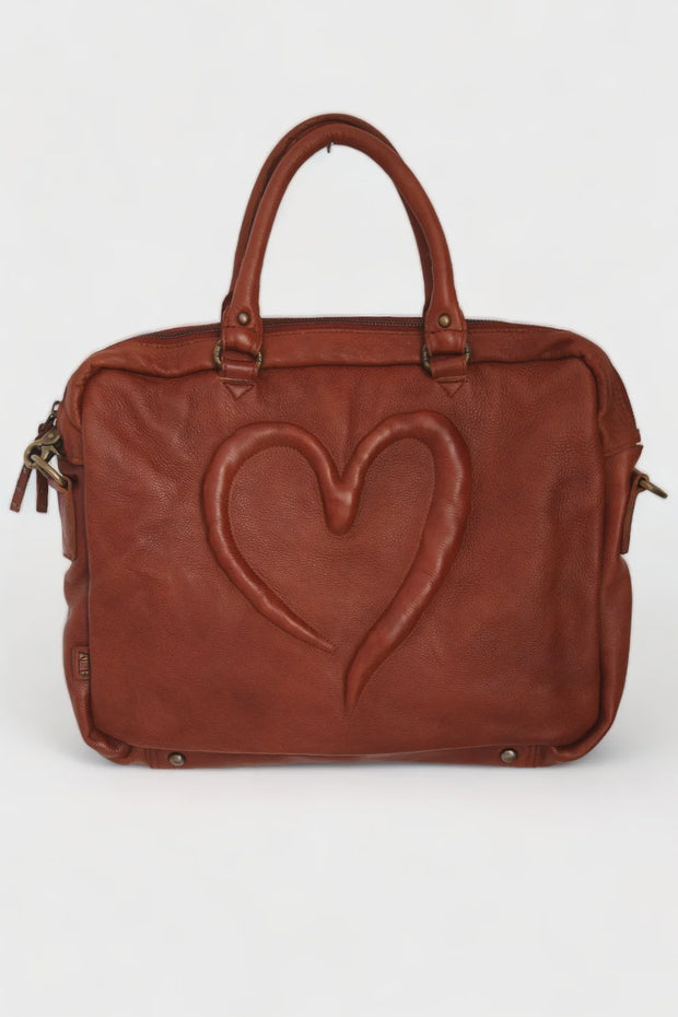 Laptop bag Love in Tan