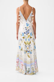 Camilla V Neck Long Bias Slip Dress Botanical Ballads
