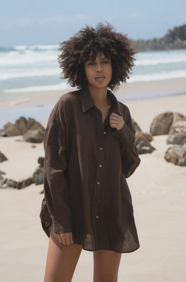 Kirra Linen Shirt - Khaki